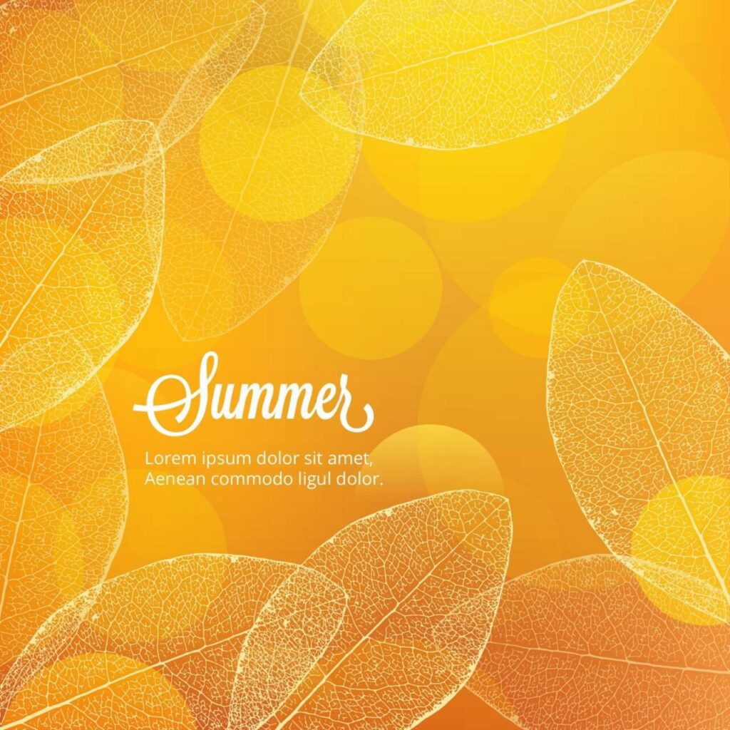 Summer illustration with leaves