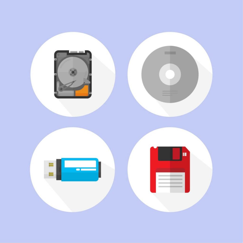 Digital storage devices icons