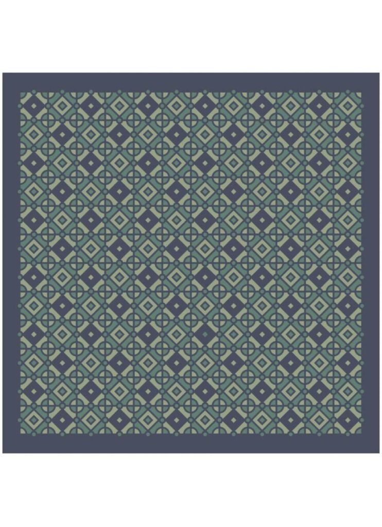 Vintage Geometric Blue and Green Pattern