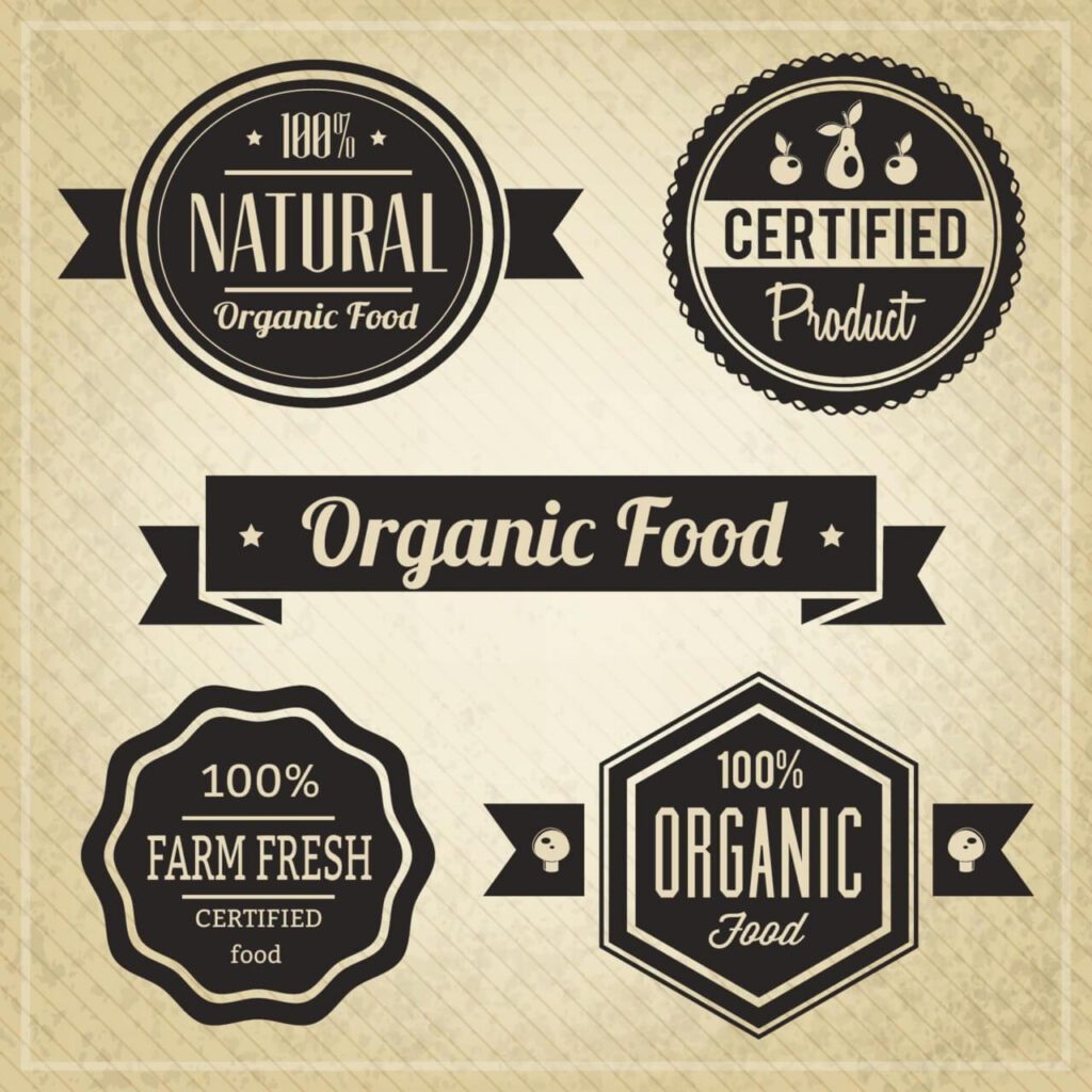 Organic Food, Vintage Labels