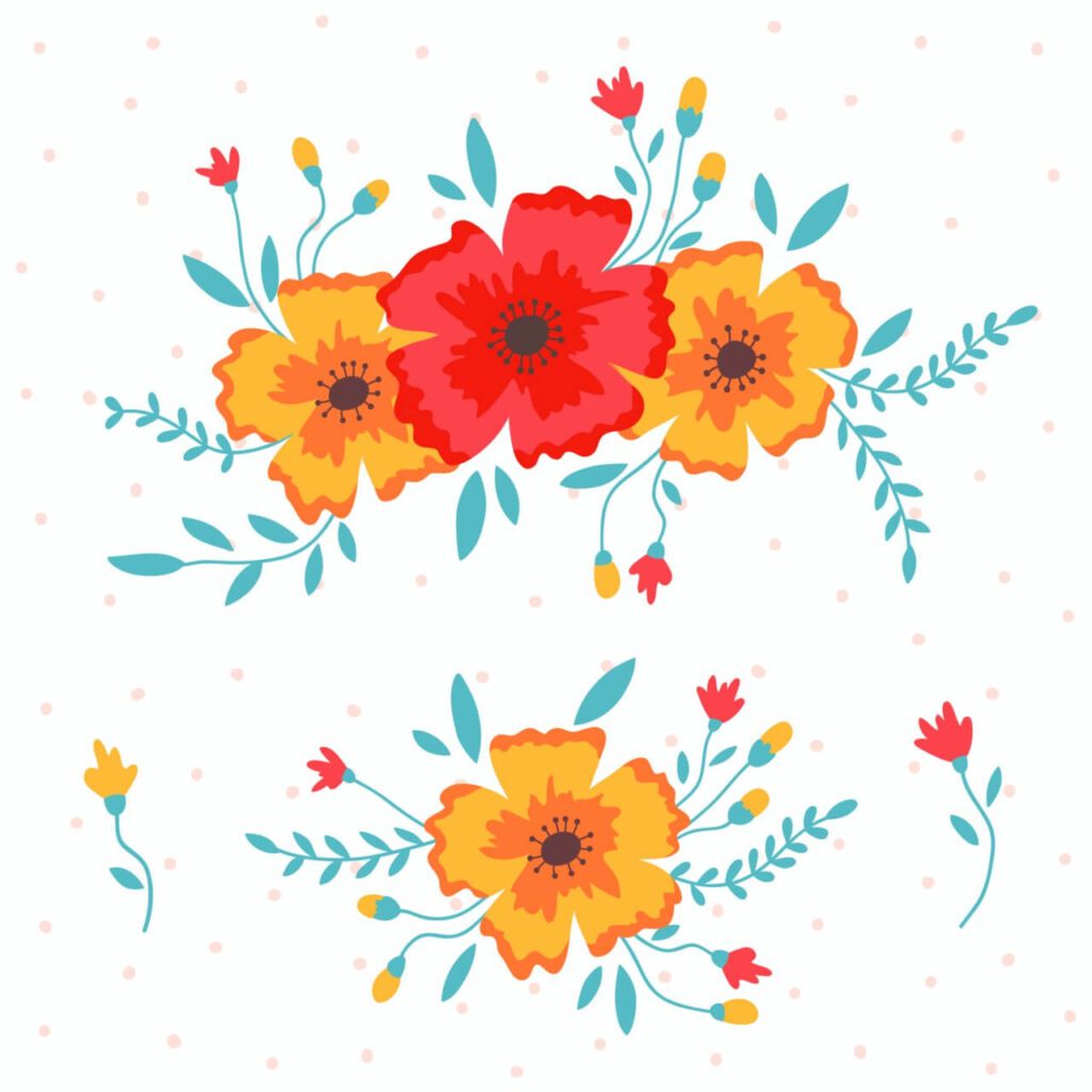 Vector floral elements