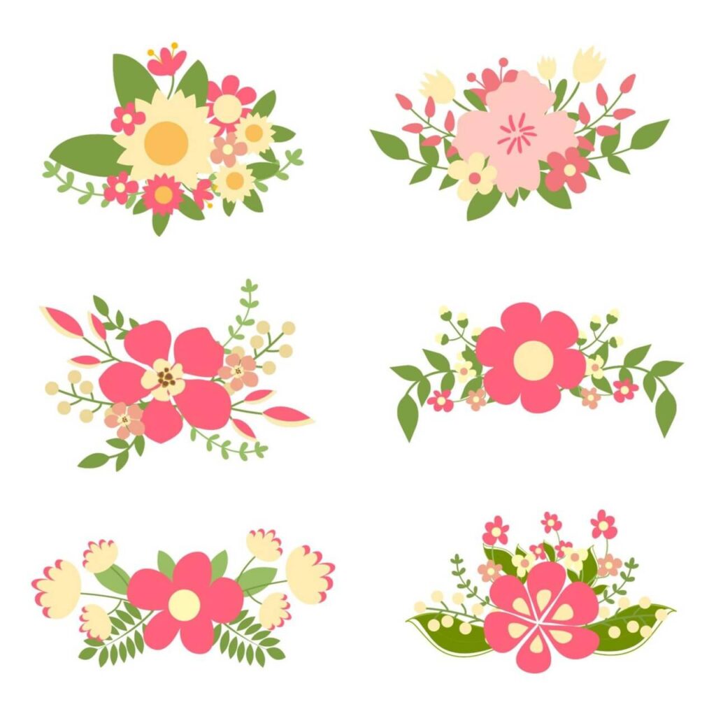 Hand drawn floral elements