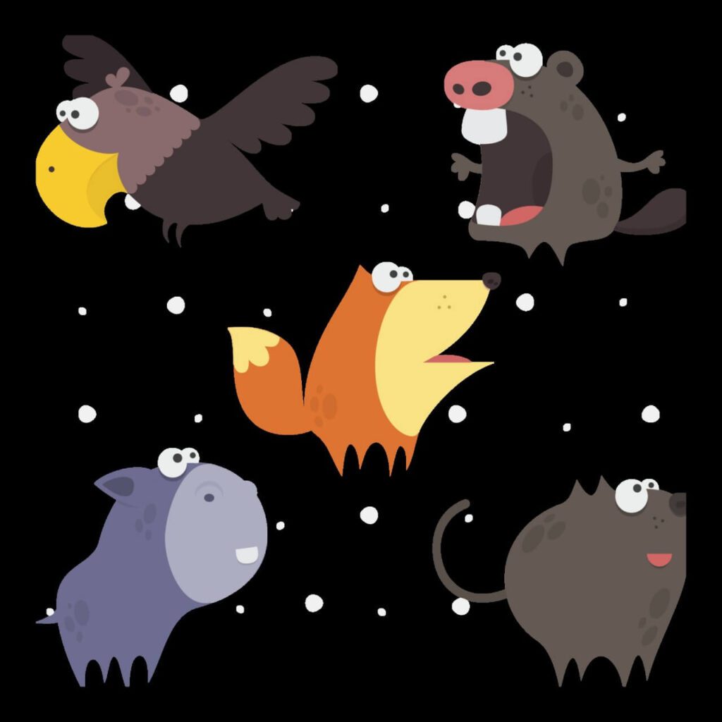 Cute Animals Vector Set 1