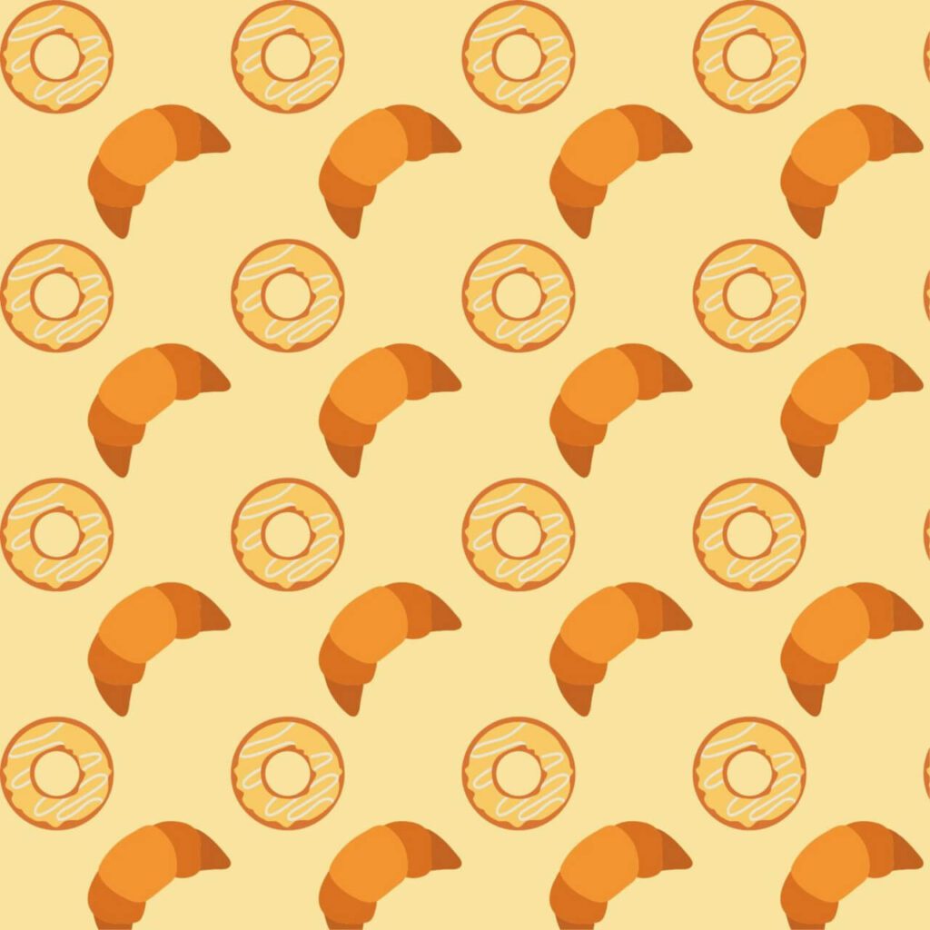 Donuts and croissants pattern