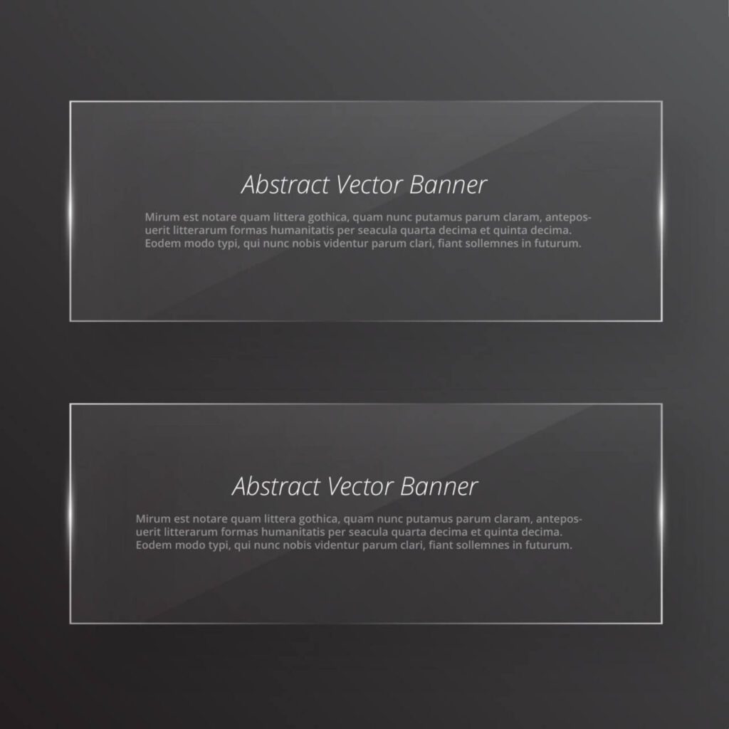 Transparent glass abstract banners