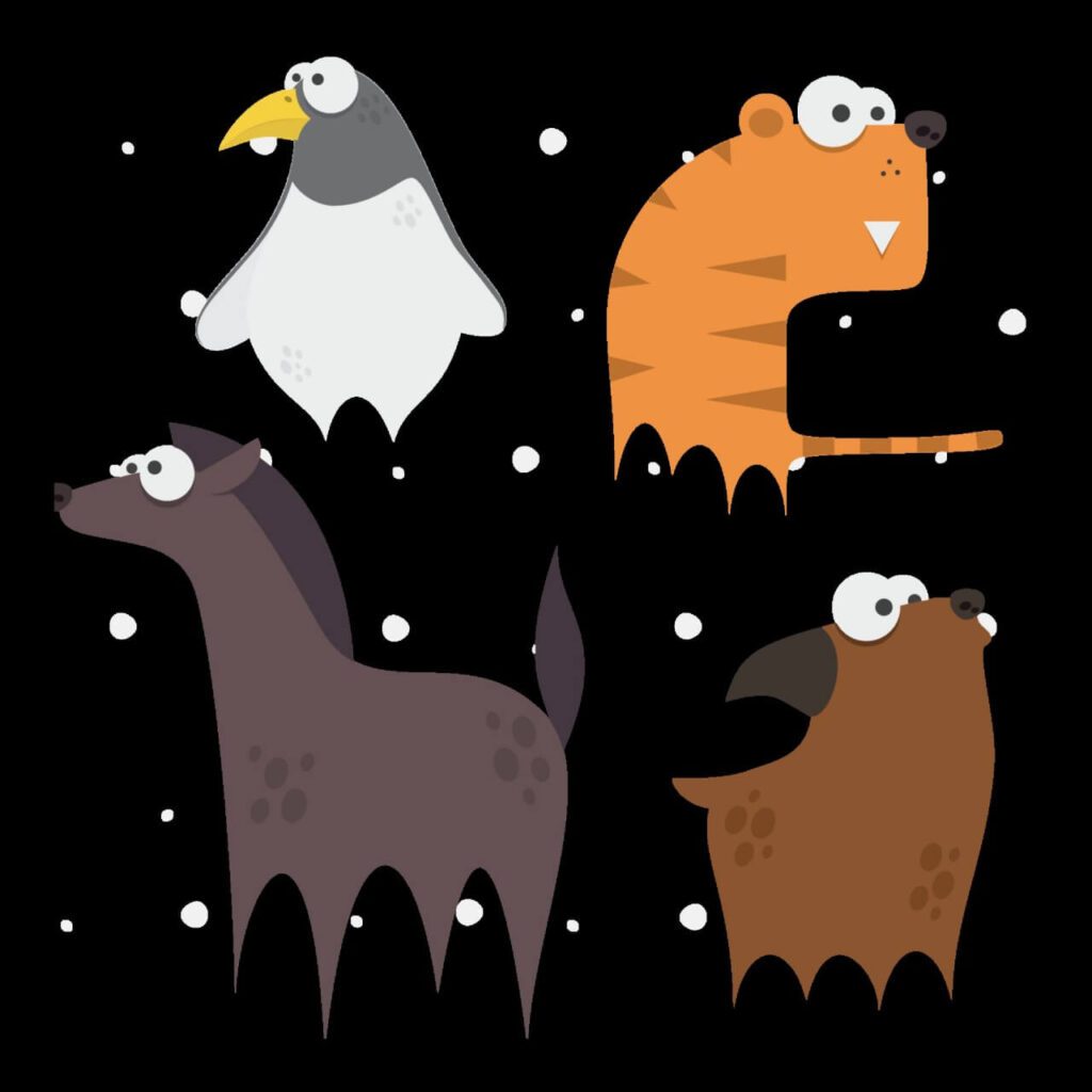 Cute Animals Vector Set 9