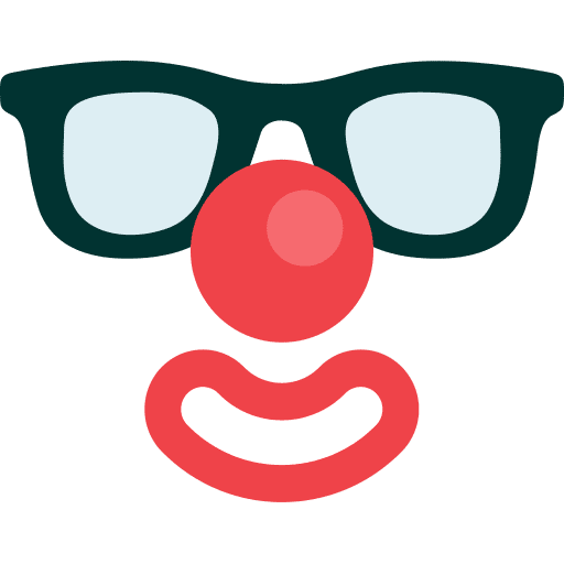 Clown, glasses, mask icon