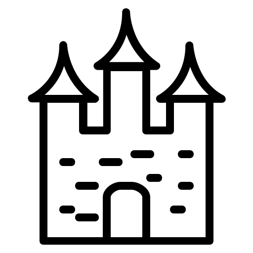 Castle, estate, halloween icon