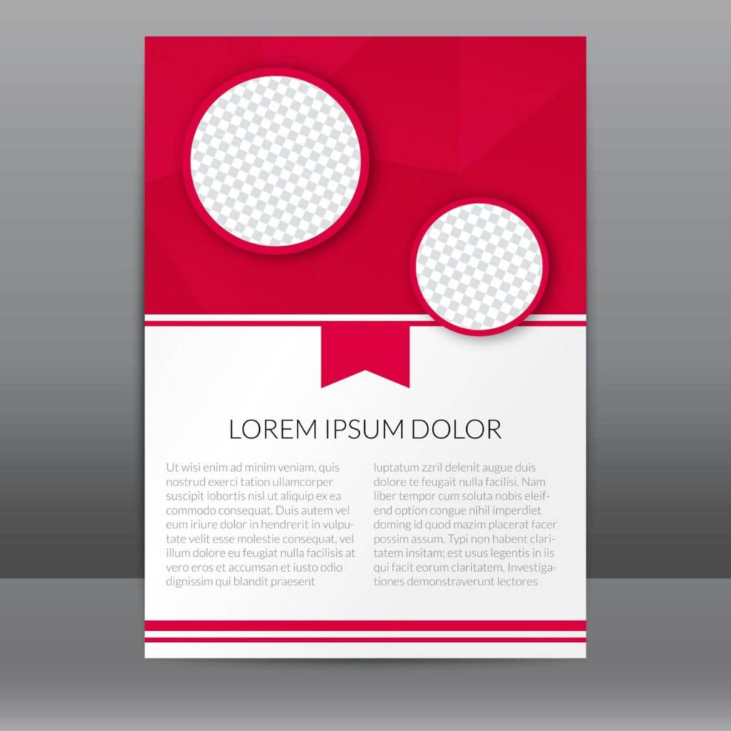 Red Flyer Template With Polygonal Background