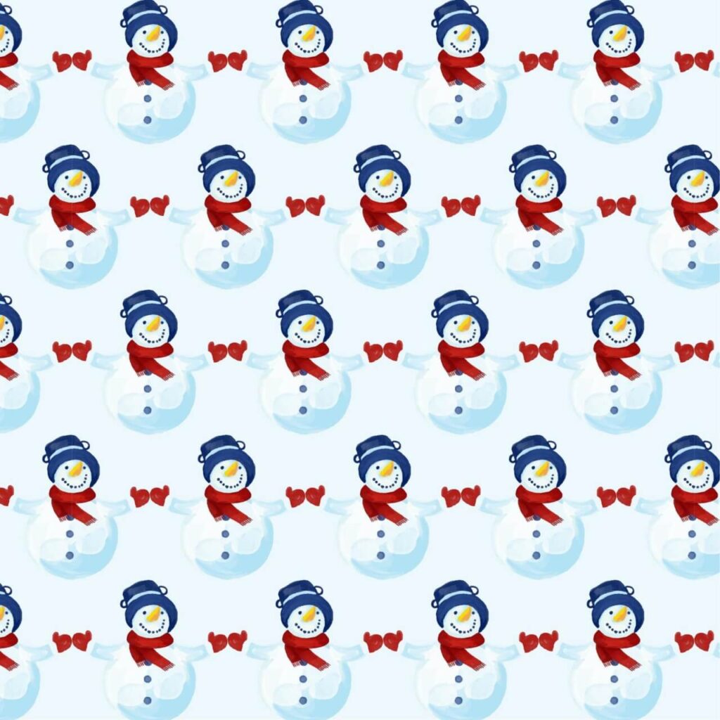 Christmas pattern with snowman