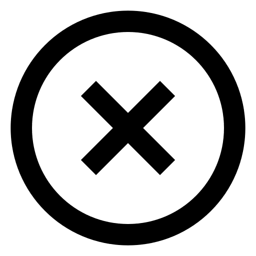 X, circle icon