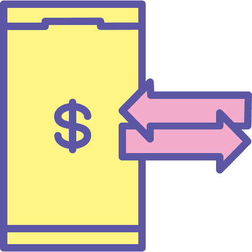 Money, transaction, arrow icon