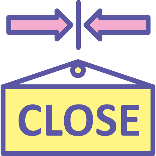 Close, market, arrow icon