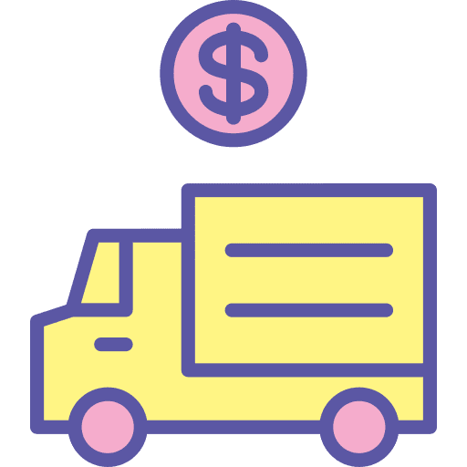 Delivery, car, cash icon