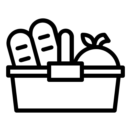 Picnic, basket, food icon