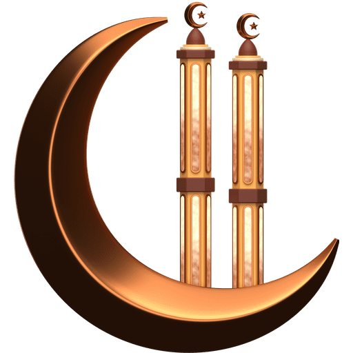 Moon, minaret, mosque icon