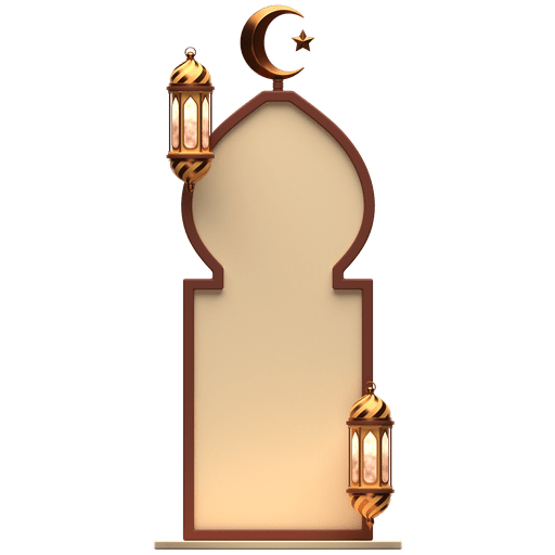 Mosque, frame, lantern icon