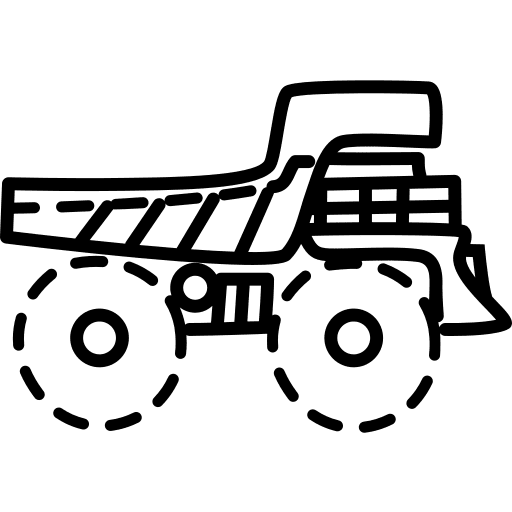 Dump, truck, construction icon