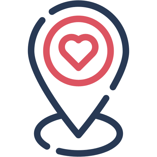 Location, love, kindness icon