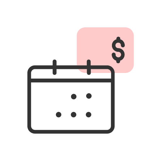 Monthly, charge, payment icon