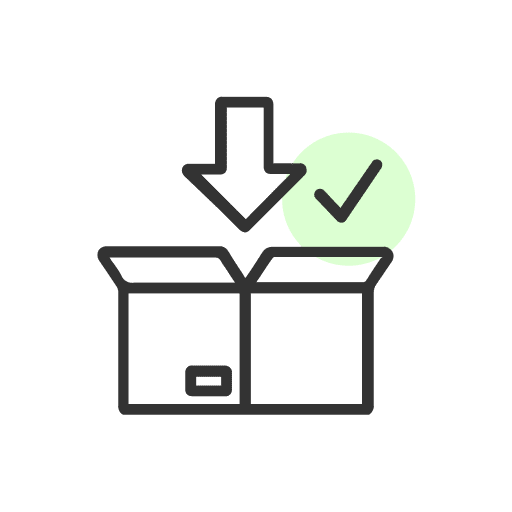 Picking, packing, parcel icon