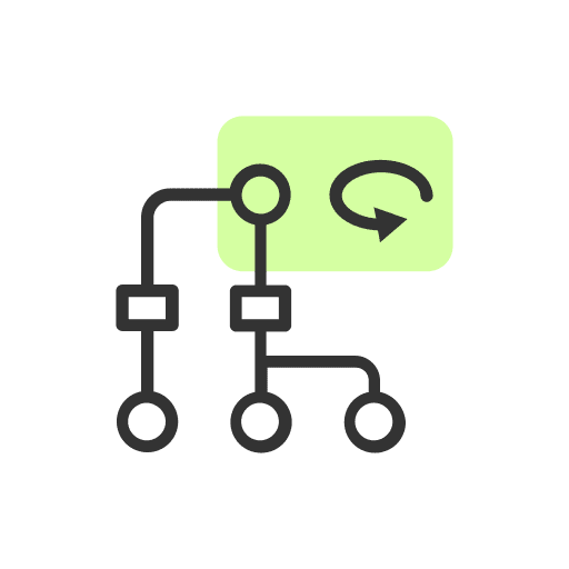 Workflow, diagram, network icon