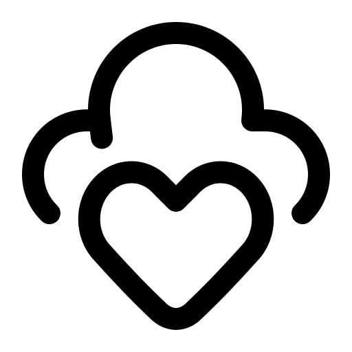 Cloud, love icon