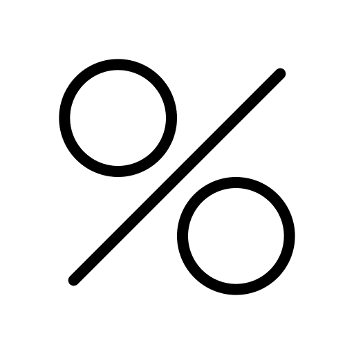 Percentage, interest rate, discount icon