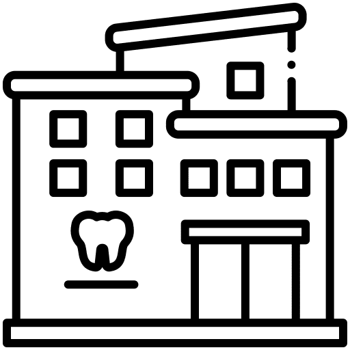 Dental, clinic, building icon