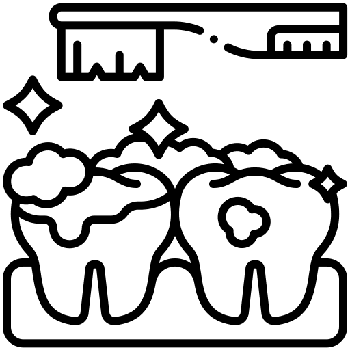 Tooth, brush, pain icon