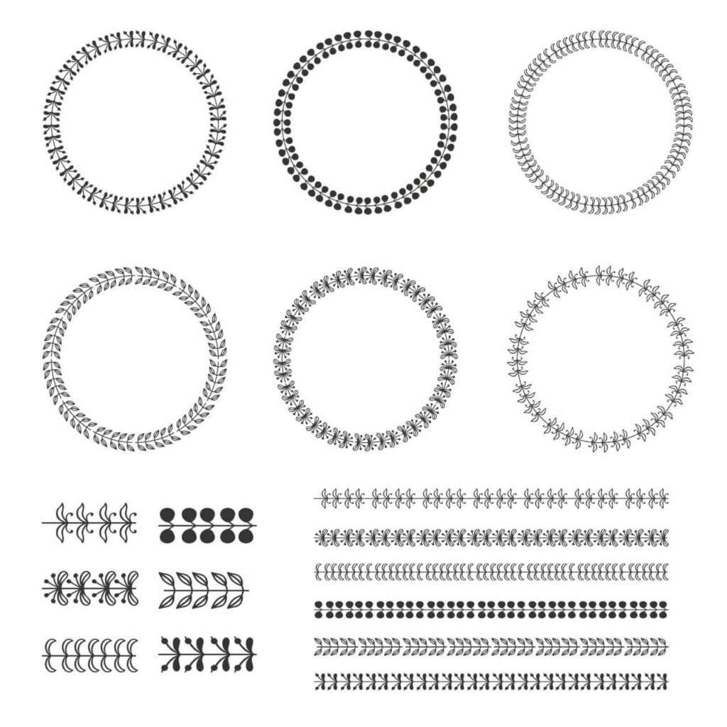 Vintage vector set of wreaths