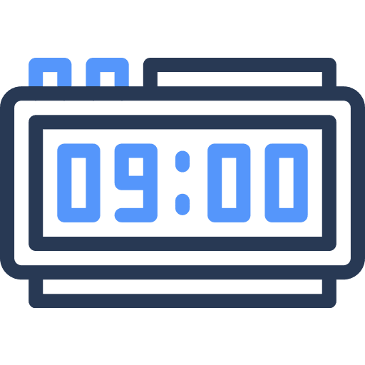 Digital, clock, alarm icon