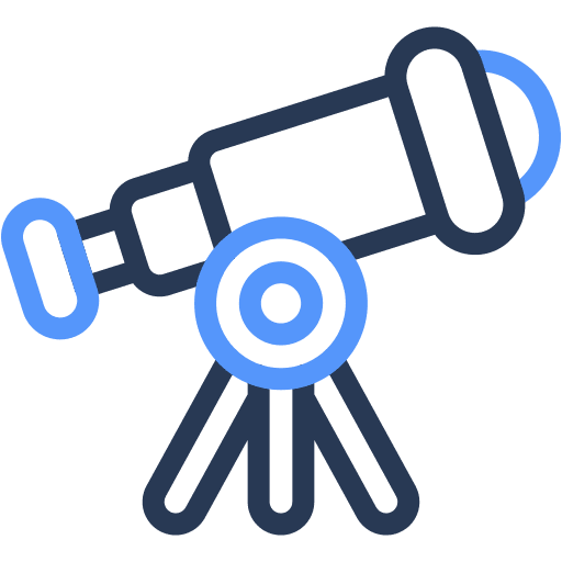 Telescope, astronomy, science icon