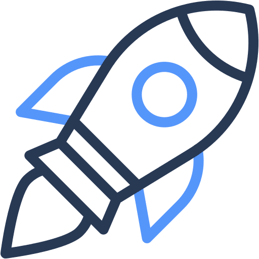 Launch, rocket, space icon