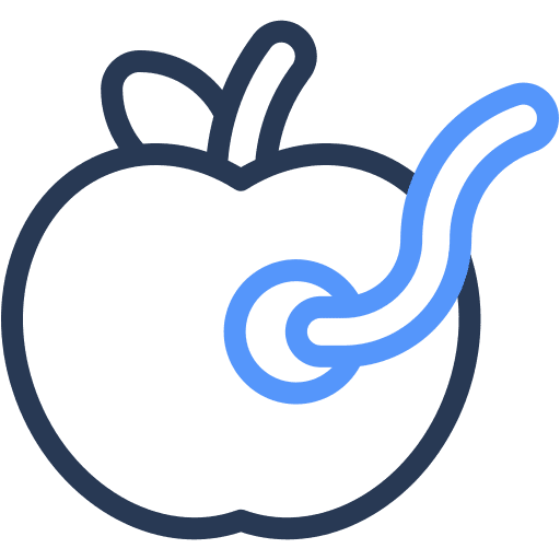 Rotten, worm, apple icon