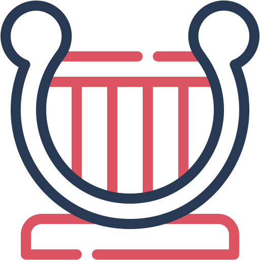 Lyre, musical, instrument icon