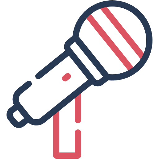 Microphone, sing, stand icon