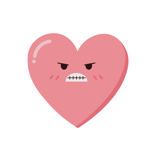 Heart, angry, rage icon