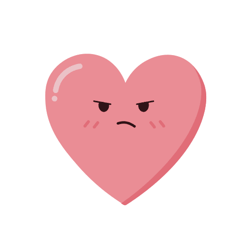 Hart, angry, emoji icon