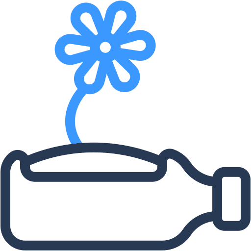 Recycle, bottle, flower icon