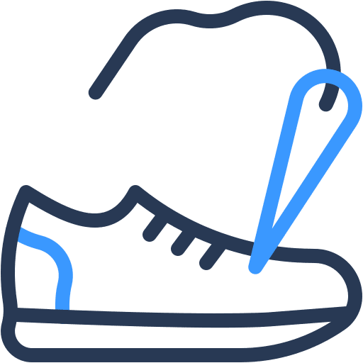 Shoes, assembly, thread icon