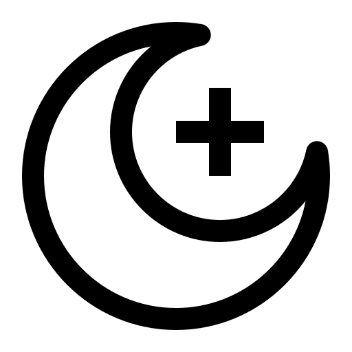 Crescent, moon, night icon