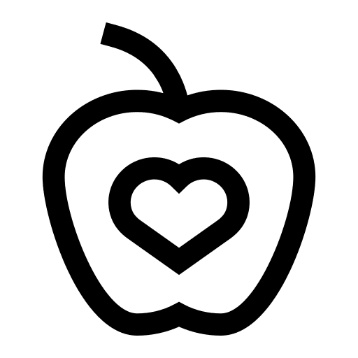 Apples, love, fruit icon