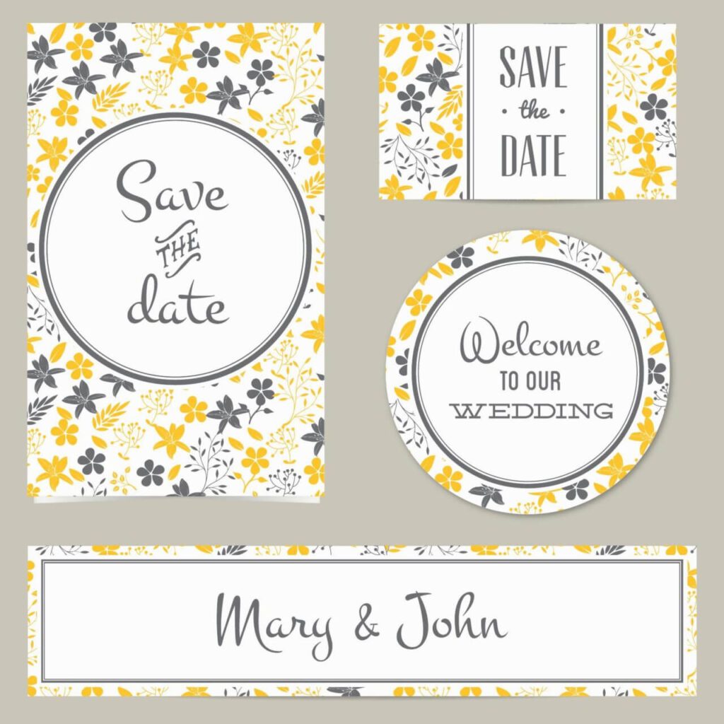 Floral wedding cover and card