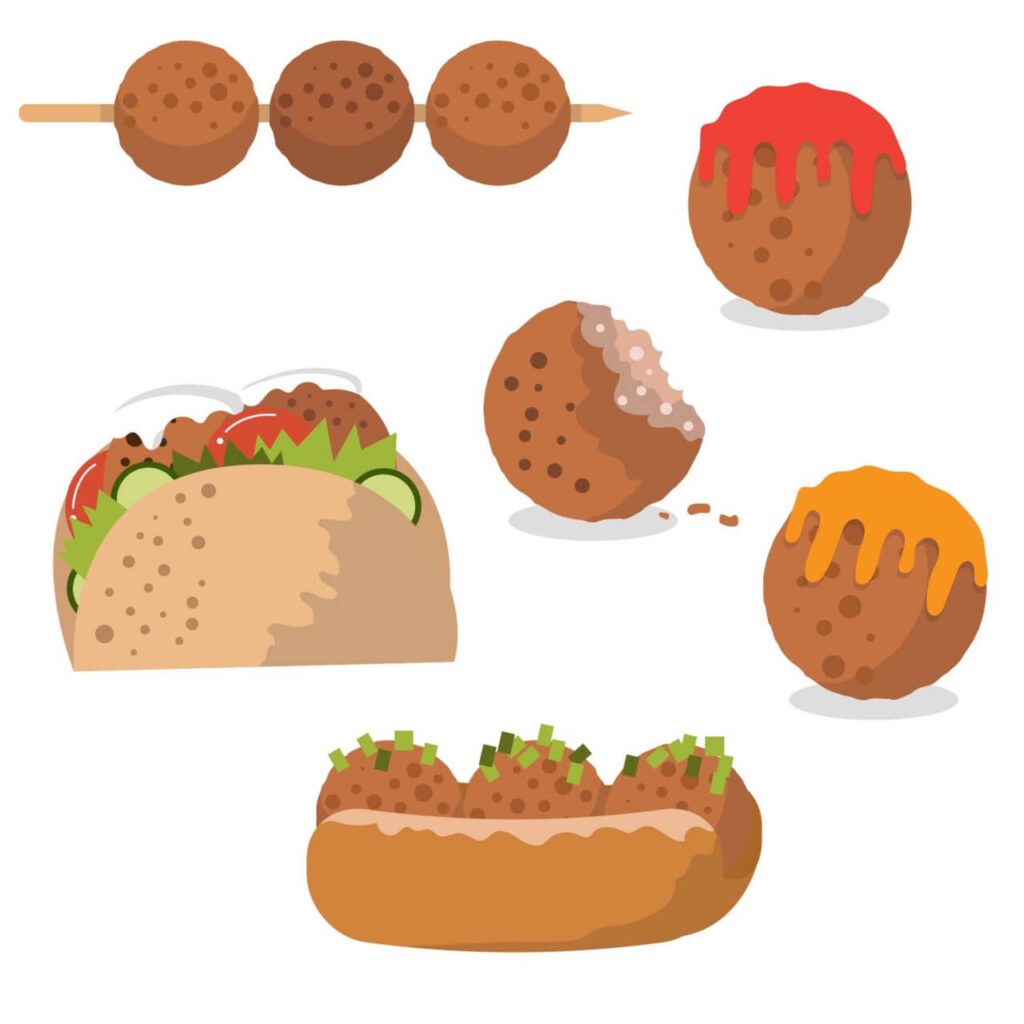 Tasty meatball vectors