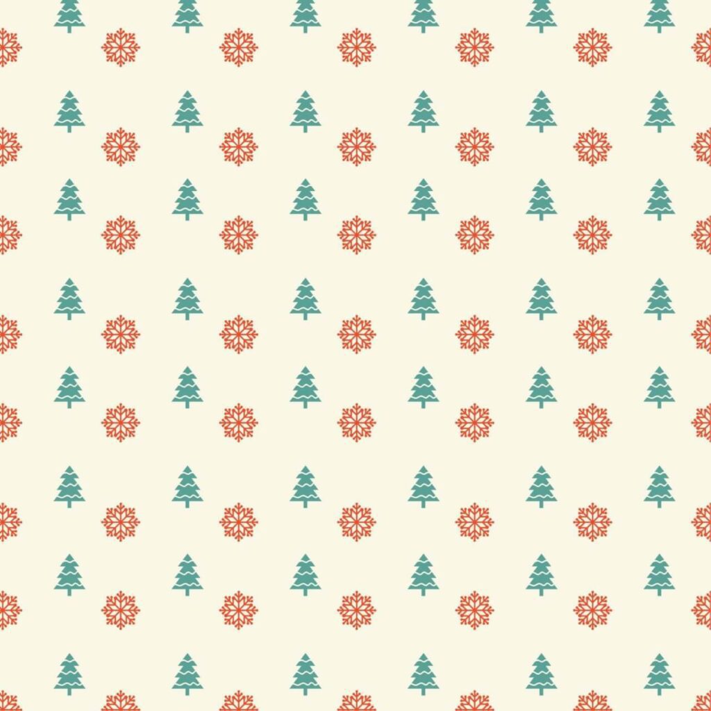 Christmas pattern with snowflakes and christmas tree