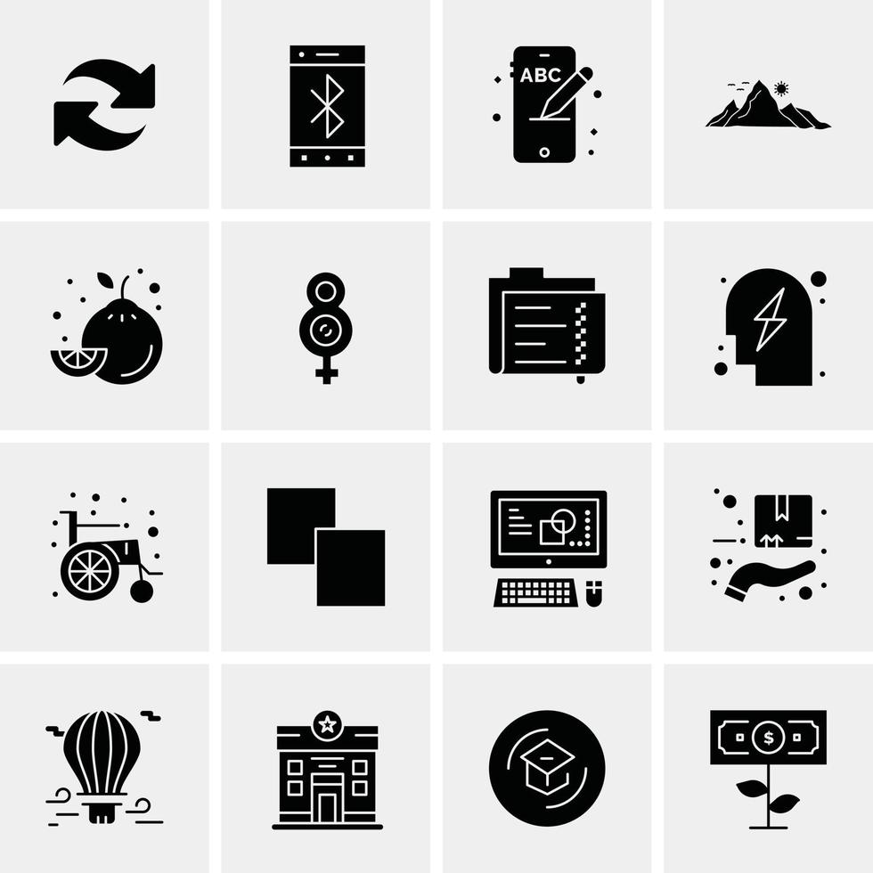 16 Universal Business Icons Vector Creative Icon Illustration to use in web and Mobile Related proje Stock Free