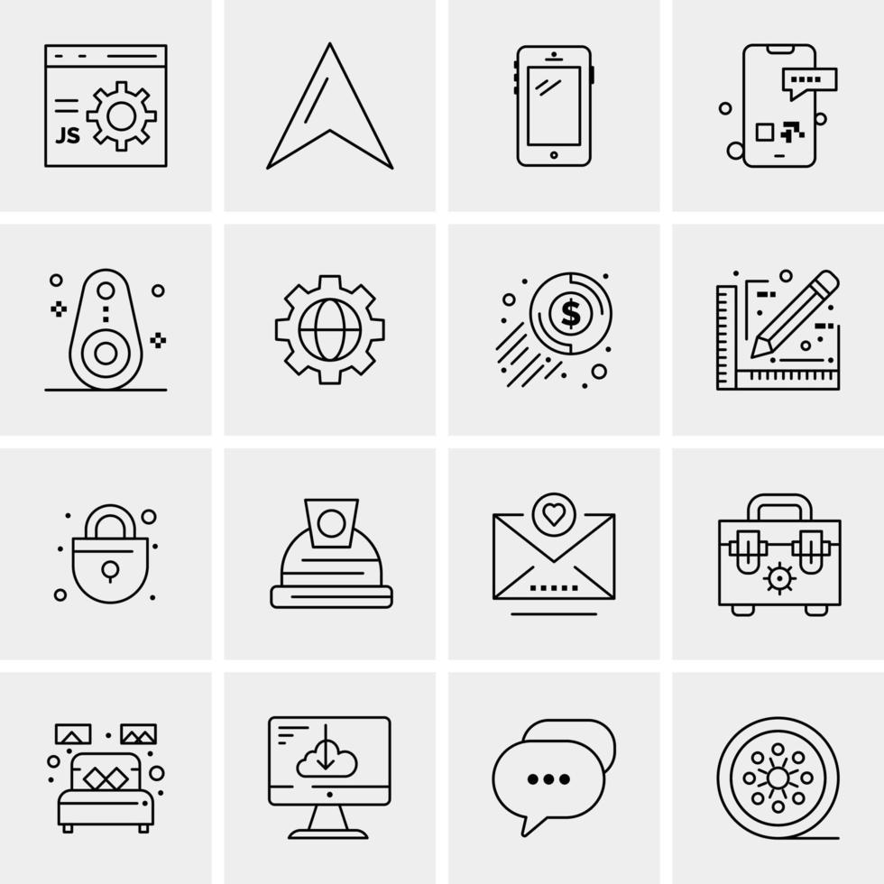 16 Universal Business Icons Vector Creative Icon Illustration to use in web and Mobile Related project Stock Free