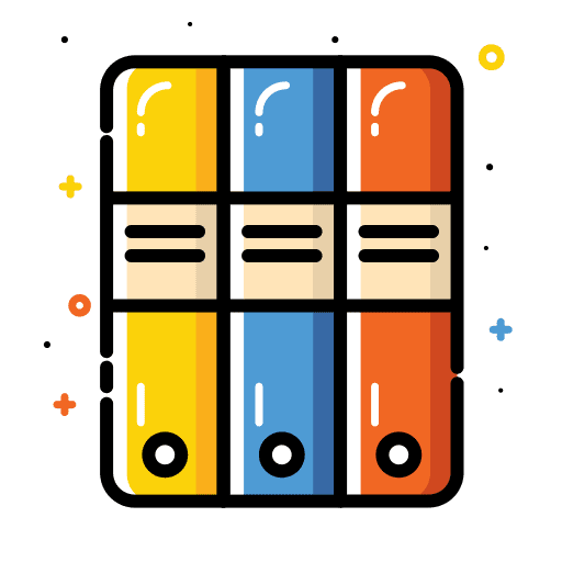 Archive, colorful, documents icon