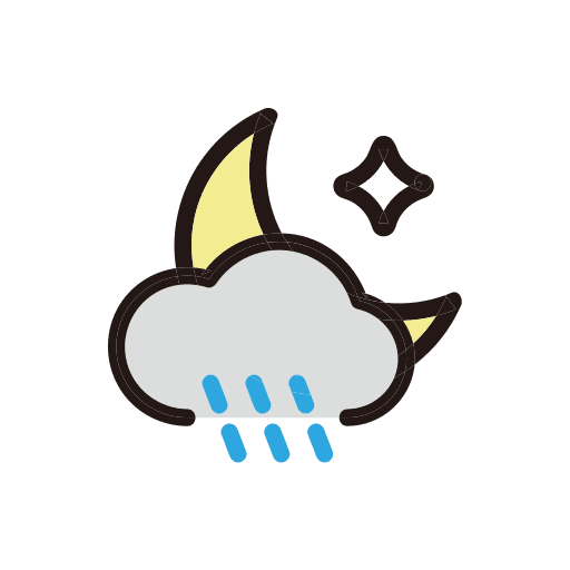 Weather, clouds, moon icon